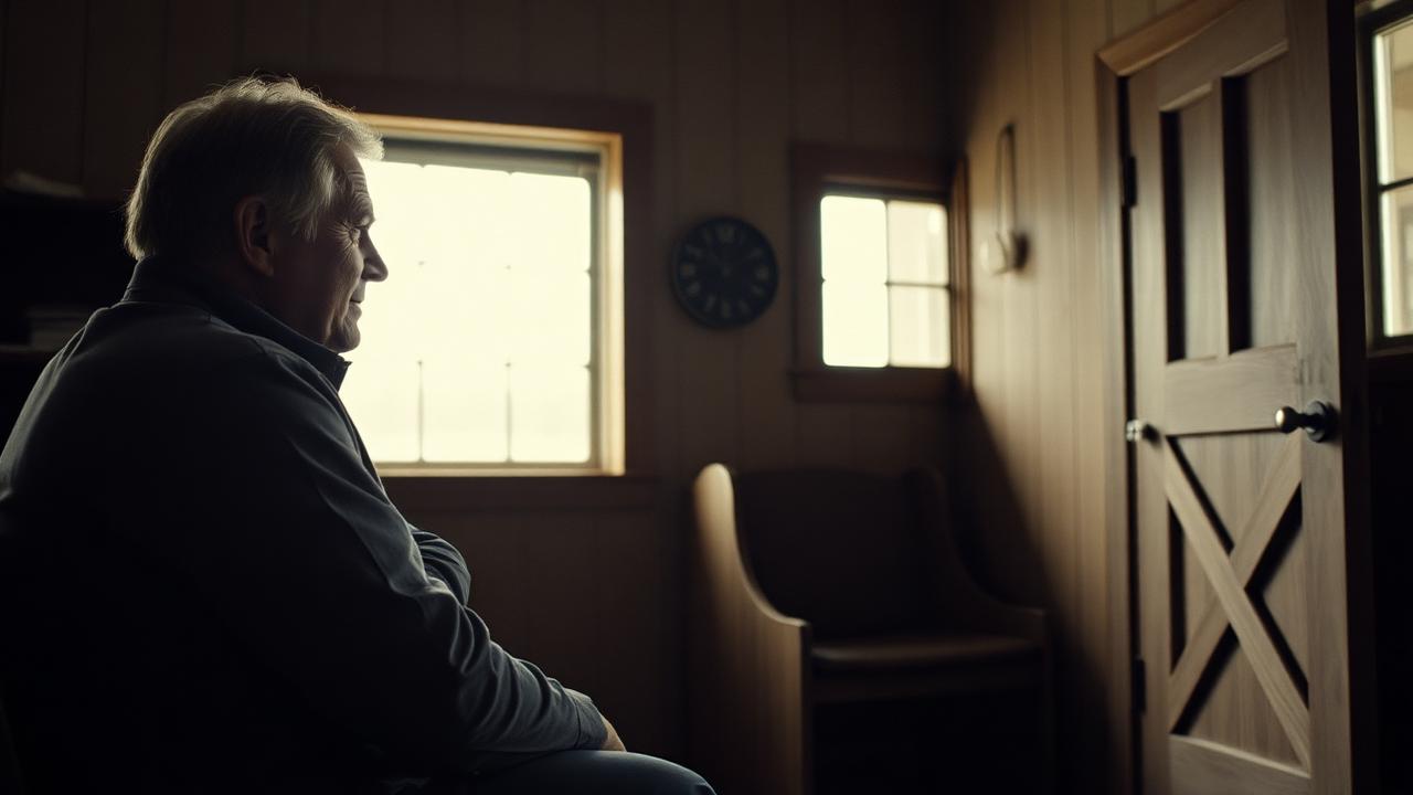 A Kentucky consignor seated for an interview in a farm office